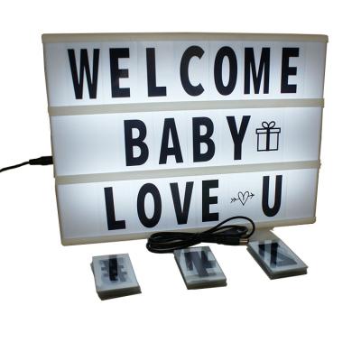 China Indoor Outdoor Black White Panel Cinematic Light Box Frame Led Lighting Cinema Letters for sale