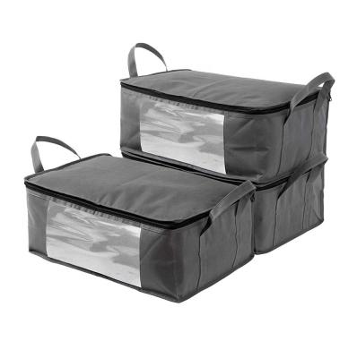 China Sustainable Storage Bins Storage Bags Sweater Storage Clothes Storage Containers, 3pc Pack, Gray for sale