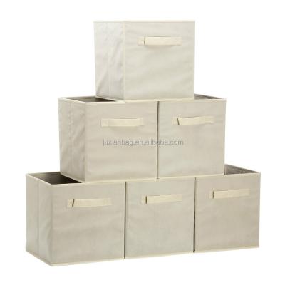 China Sustainable Nonwoven Fabric Storage Folding Bin Folding Bin Cube Basket for sale