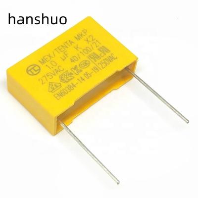 China As Line Type Through Electronic Component Active Noise Canceling Speaker 0.1uF 275V X2 Capacitors for sale