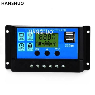 China 10A 20A 30A 40A 50A 60A PWM USB Solar Charge Controller Panel Battery Regulator 12V 24V Smart Solar Charge Controller for sale