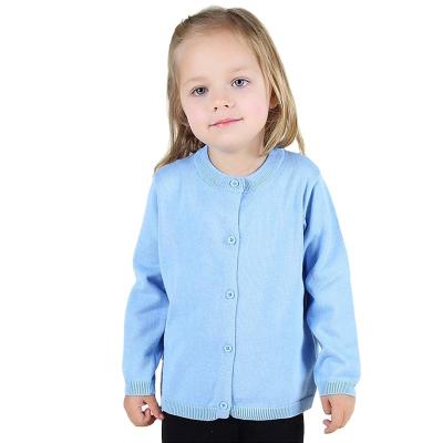 China Custom kids anti-shrink sweater cotton outwear crew neck plain knit neutral sweater cardigan for sale