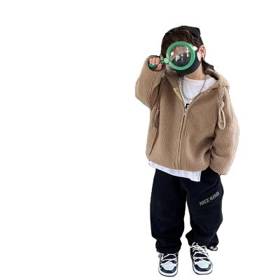 China Custom made winter kids anti-shrink sweater for kids zip with hoody kids cardigan sweaters for sale