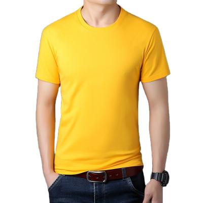 China Custom Cotton Crew Neck Anti-Wrinkle Mens Solid Color Short Sleeve Blank Casual T-Shirt for sale