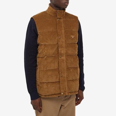 China Custom Made Winter Sleeveless Jacket Men's Snap Button Corduroy Snap Vest Coat For Men for sale