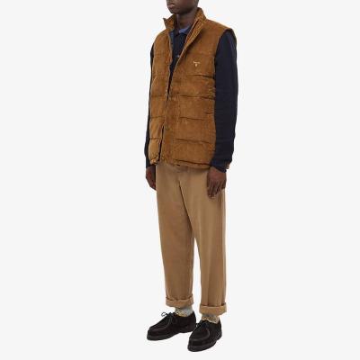 China Custom Waterproof Mens Jacket Sleeveless Cropped Down Flash Corduroy Mens Vest Winter Button &Vests Coats for sale