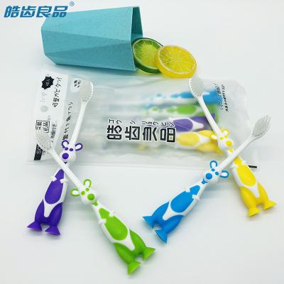 China High Quality PP+TPR Kids Cartoon Toothbrush With Super Soft Bristle U Shape Kids Toothbrush for sale