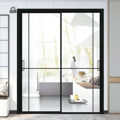 China Sound Insulation Aluminum Profile Frosted Glass Sliding Doors Frosted Glass Sliding Doors for sale