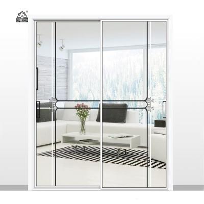 China Sound Insulation High Standard Aluminum Sliding Glass Door For Balcony Very Narrow Sliding Door for sale