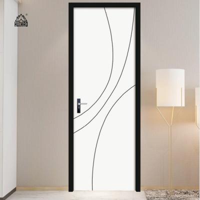 China Anti-Theft Hot New Design Aluminum Alloy Frame Modern Interior Door Wooden Frame Aluminum Door for sale