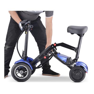 China Unisex Foldable Electric Power Battery Motor Black Motorcycle Mobility Scooter Four Wheel Electric Scooter for sale