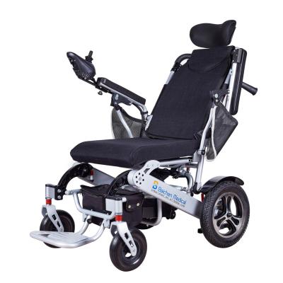 China Aluminum Alloy Electric Power Wheelchair Factory Custom Lightweight Foldable Wheel Chair Controller With Remote for sale