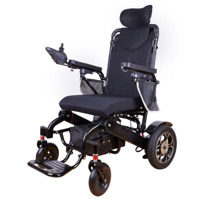 China Aluminum alloy automatic foldable motorized lightweight folding wheelchairs prices power electric wheelchair for disabled for sale