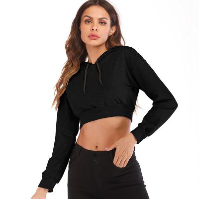 China Viable Sweatshirt Autumn Winter Sweater Women&'S Navel Long Sleeved Umbilical Cord Solid Color Hooded Casual Loose Hoodies Clothing Women for sale