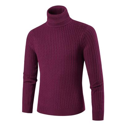 China Turtle Neck Sweater Autumn Winter Men's Breathable Warm Knitted Roll Neck Sweater Keep Warm Men Pullover for sale