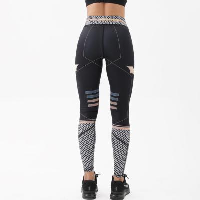 China New Breathable Gym Sporty Yoga Pants For Woman With Bat Printed Non See Through Gaiters for sale