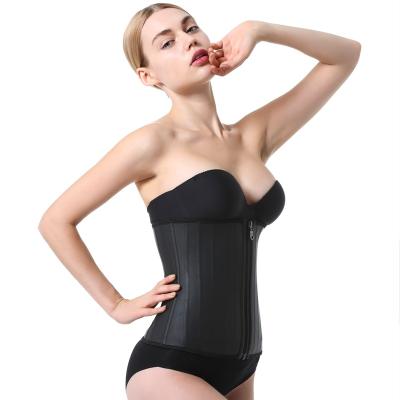 China 25 Bone Zipper Antibacterial Steel Latex Slimming Waist Trainer For Women Body Shaper Underbust Waist Cincher Corsets for sale