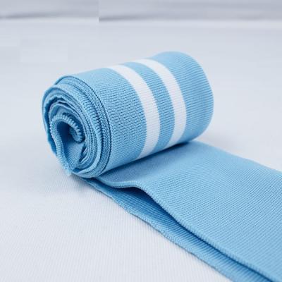 China New Wholesales Rib Cuffs Nonwoven Gown Disposable Stock Rib Cuffs White Polyester Rib Knit Flat Cuffs for sale