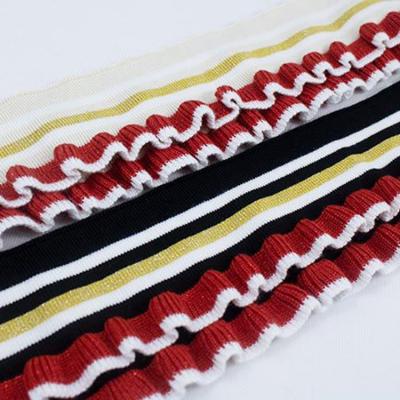 China New Custom Plain 1X1 Rib Polyester Flat Knitting Solid Color Cuff And Collar For Polo T-shirt Full Collar for sale