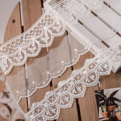 China 5-12cm Viable Lolita Gold Mesh Accessories Embroidery Lace Up DIY Apparel Neckline for sale