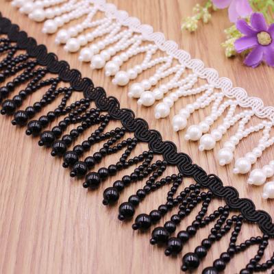 China New Viable Style Popular Bead Handmade Nailing Beads Lace Up National DIY Style Hanfu Accessories Tassels Lace for sale