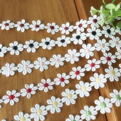 China Viable hot sale clothing accessories multicolor water soluble embroidery lace up 2cm wide underwear fabric wholesale for sale