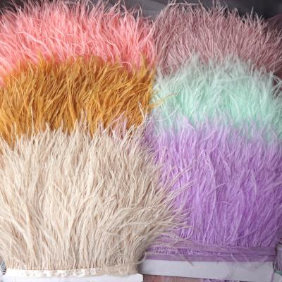 China 3D Ostrich Hair Feather Lace Fabric Belt 8-10cm Stage Performance Clothing Accessories for sale