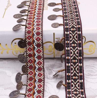 China Viable National Style New Products Retro Hanging Handmade Clothing Headwear Accessories Lace Pieces Strap for sale