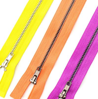 China New Arrival Viable Metal Zipper Clothing Accessories Open Self-locking Pure Copper Zipper for sale