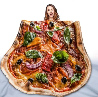 China OnionThrow Portable Giant Sublimation Tortilla Flour Pizza Round Amazon Flannel Fleece Soft Burrito Blanket for sale