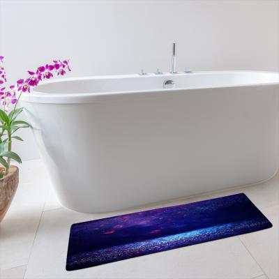 China Durable Memory Foam Bath Mat Machine Washable Non Slip Flannel Bath Covers For Bathroom Longl Floor Mat for sale