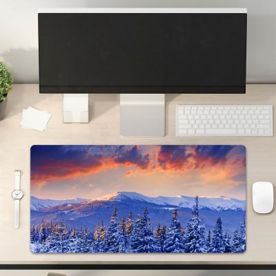 China Mouse Pad With3d Logo Printed Custom Snowscape Desk for sale