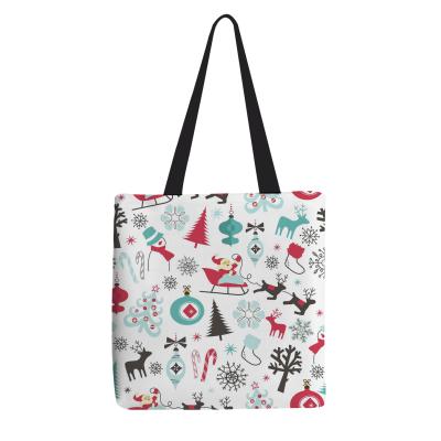 China Hot Shopping Handled Tote Bag With Custom Christmas Sale Canvas Logo for sale