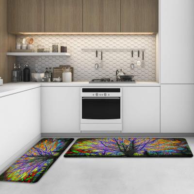 China Universal Washable Floor Covers Customized Print Area Washable Non-Slip Durable Fatigue Carpet Sets Kitchen Mat for sale