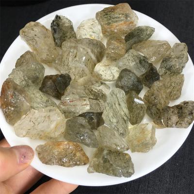 China China Wholesale Bulk Mineral Natural Seven Veins Healing Stone Green Hair Crystal Protostone for sale