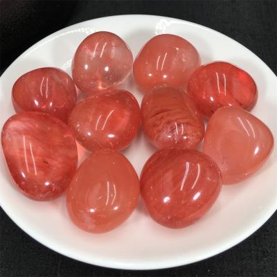 China China Wholesale Natural Mineral Rose Quartz Crystal Specimen Red Fused Raw Stone Crystal Stone Rolling Stone for sale