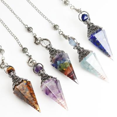 China Wholesale Natural Purple Crystal Powder China Sapphire Colorful Quartz Resin Pendant for sale