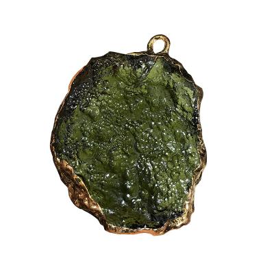 China China Wholesale Natural Pink Artificial Fine Natural Stone Meteorite Inlaid Pendant for sale