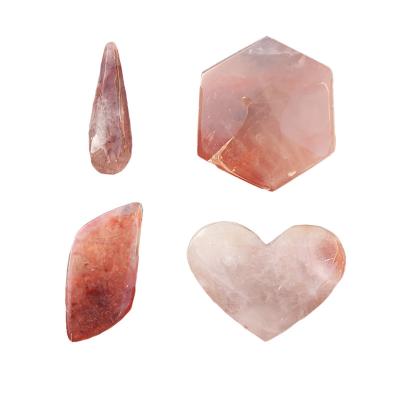 China Wholesale Natural China Rose Quartz Crystal Love Polygon Drop Pendant for sale