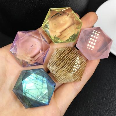 China China Wholesale Natural Energy Stone Prayer Meditation Double Sided Hexagonal Star Rose Quartz Crystal Pendant for sale