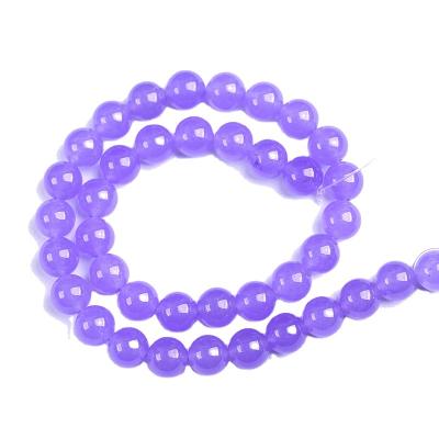 China China Wholesale Light Purple Lavender Chalcedony Crystal Purple Quartz Loose Beads for sale