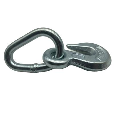 China Heavy Industry High Quality Forged Hook Galvanized Forged Eye Hook Forged Clevis Grab Truck Trailer Lifting Hook for sale