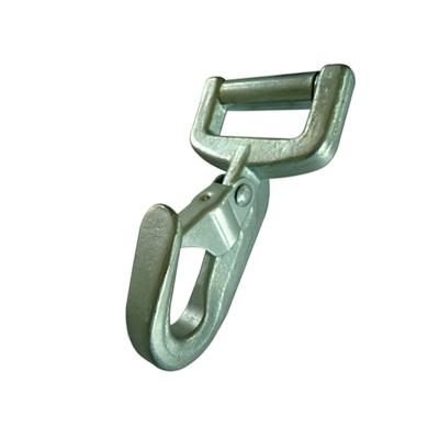 China Heavy industry forged hook with perforation carbon steel clevis grab hook triangular truck trailer lifting hook for sale