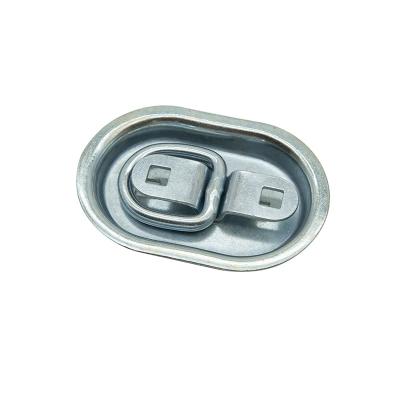 China GALVANIZED Cargo Control Pan Fitting w/-D Rings Outboard Floor Hook Mount Lashing Recessed D-Ring for sale