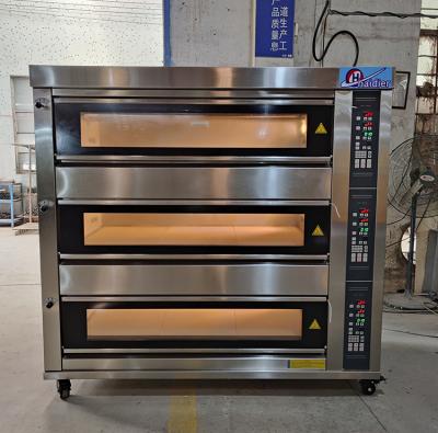 China Schneider electricity electric deck oven has for steaming stone good quality 3 deck oven bread baking oven for sale