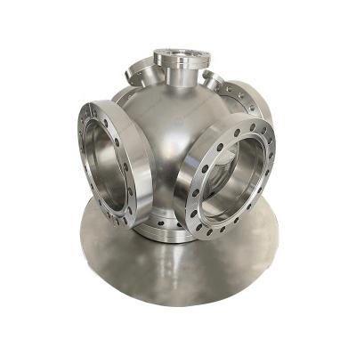 China CF 6 Way Cross 316L Stainless Steel 5 Axis Aluminum CNC Machining for sale