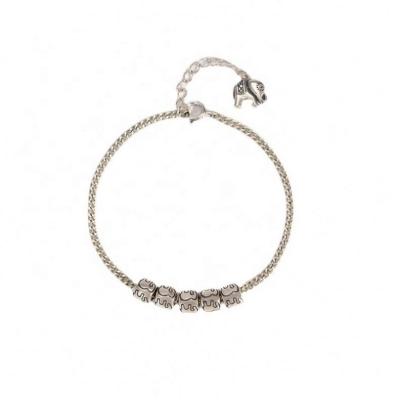 China Romantic S925 Silver Transit Beads Bracelet Women Extension Chain Elephant Bracelet for sale