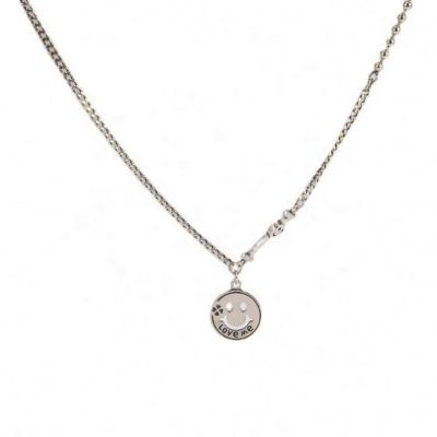 China Clover Smiley Face Coin Necklace 925 Sterling Silver Hot Selling Women Casual/Sporty for sale