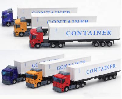 China 1:48 Sale Container Truck Model Of Alloy Container Diecast Truck Diecast Toy Vehicles For Collection Gift for sale