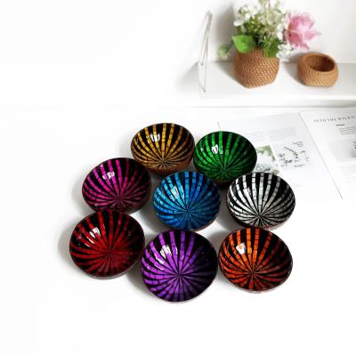 China 2021 Hot Sale CLASSIC Handmade Natural Coconut Shell Bowl Candy Bowl Creative Ornament Coconut Lacquer Bowl for sale